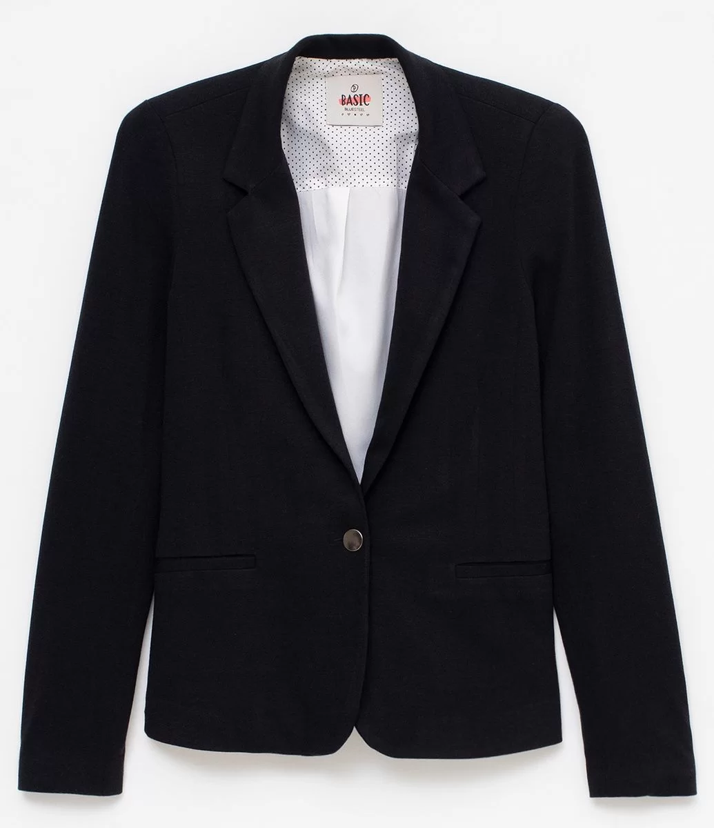 BLAZER AJUSTADO COM BOTÃO ÚNICO PRETO