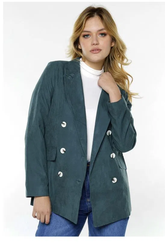 Blazer Longo Alfaiataria Sob Boyfriend Verde Escuro