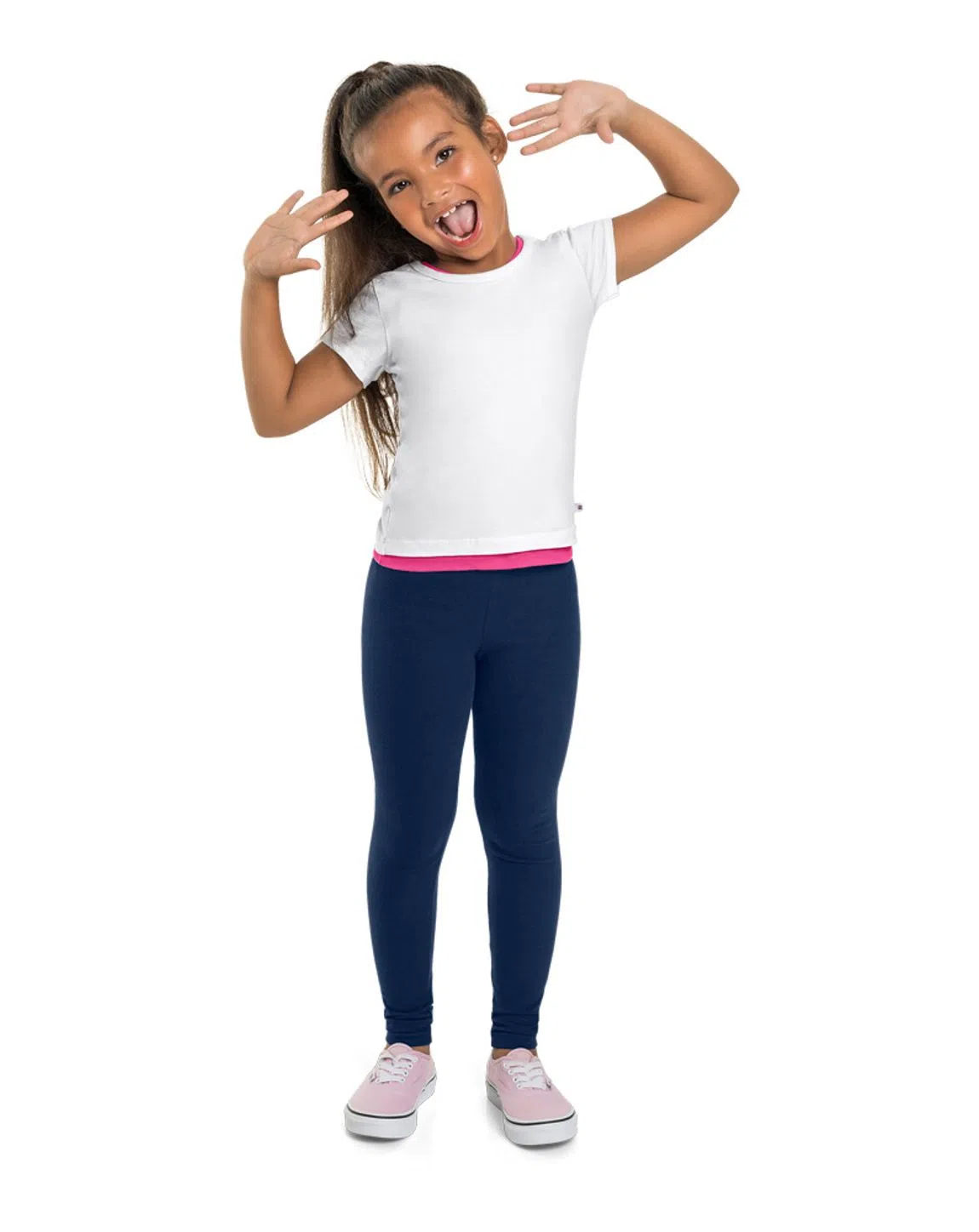 CALÇA LEGGING BÁSICA INFANTIL MENINA DE COTTON BRANDILI