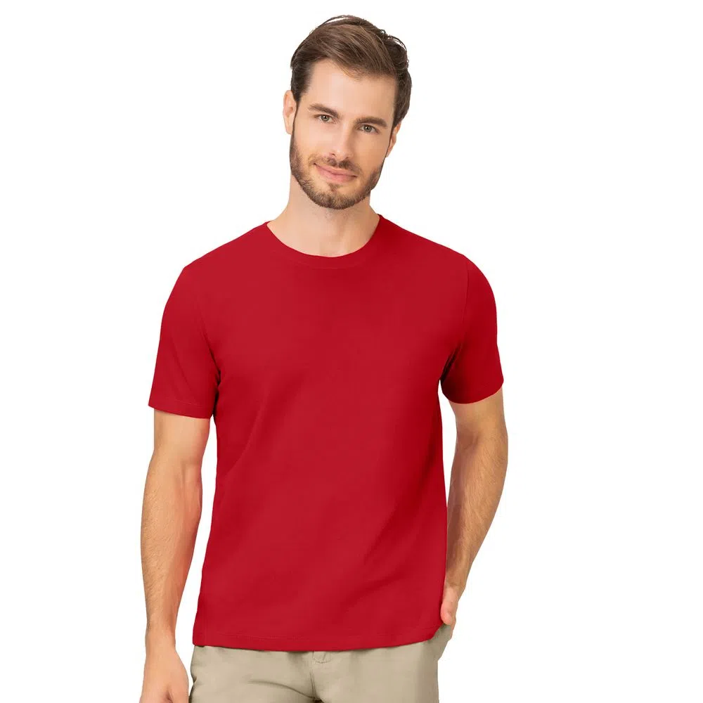 CAMISETA MASCULINA BÁSICA PLUS ROVITEX VERMELHO