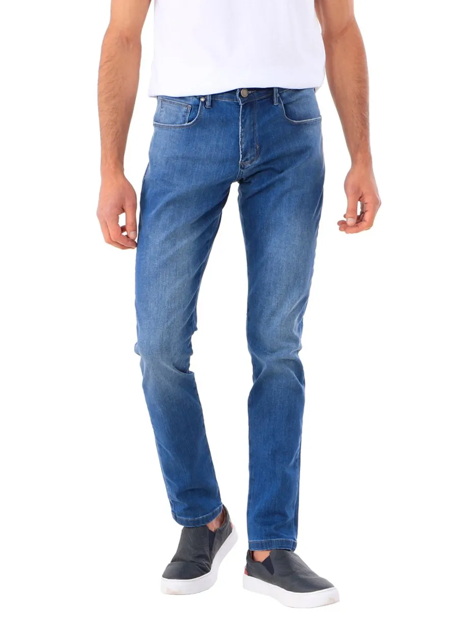 Calça Disky Masculina Jeans Estonada Azul