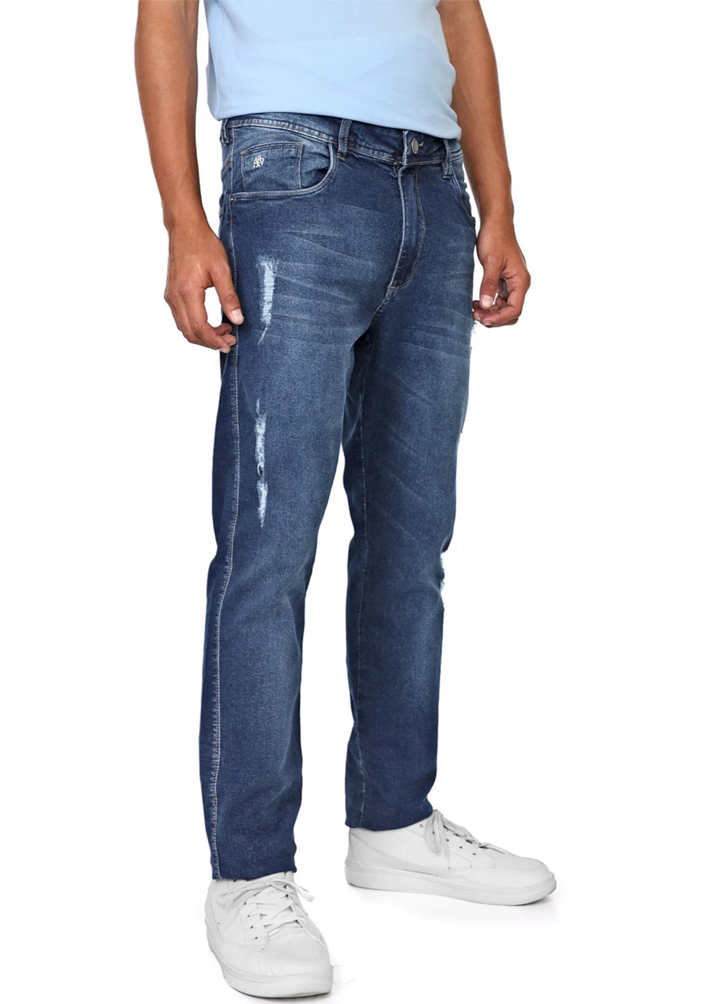 Calça Jeans Aeropostale Masculina Destroyed Azul