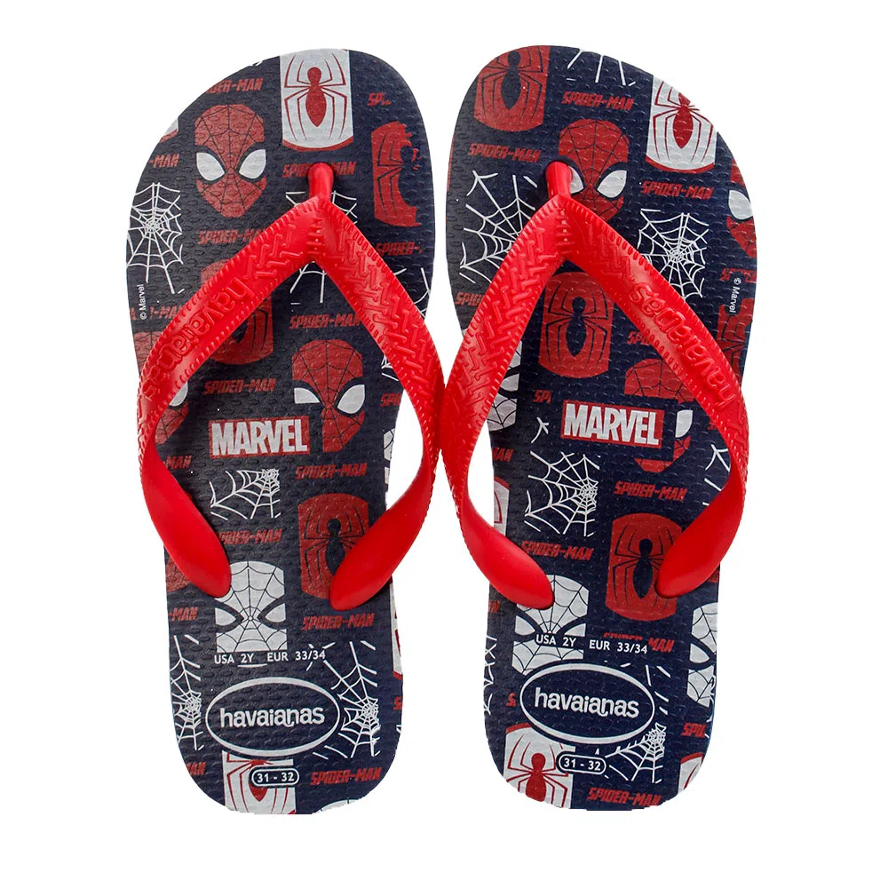 Chinelo Infantil Havaianas Top Marvel LG Marinho e Vermelho