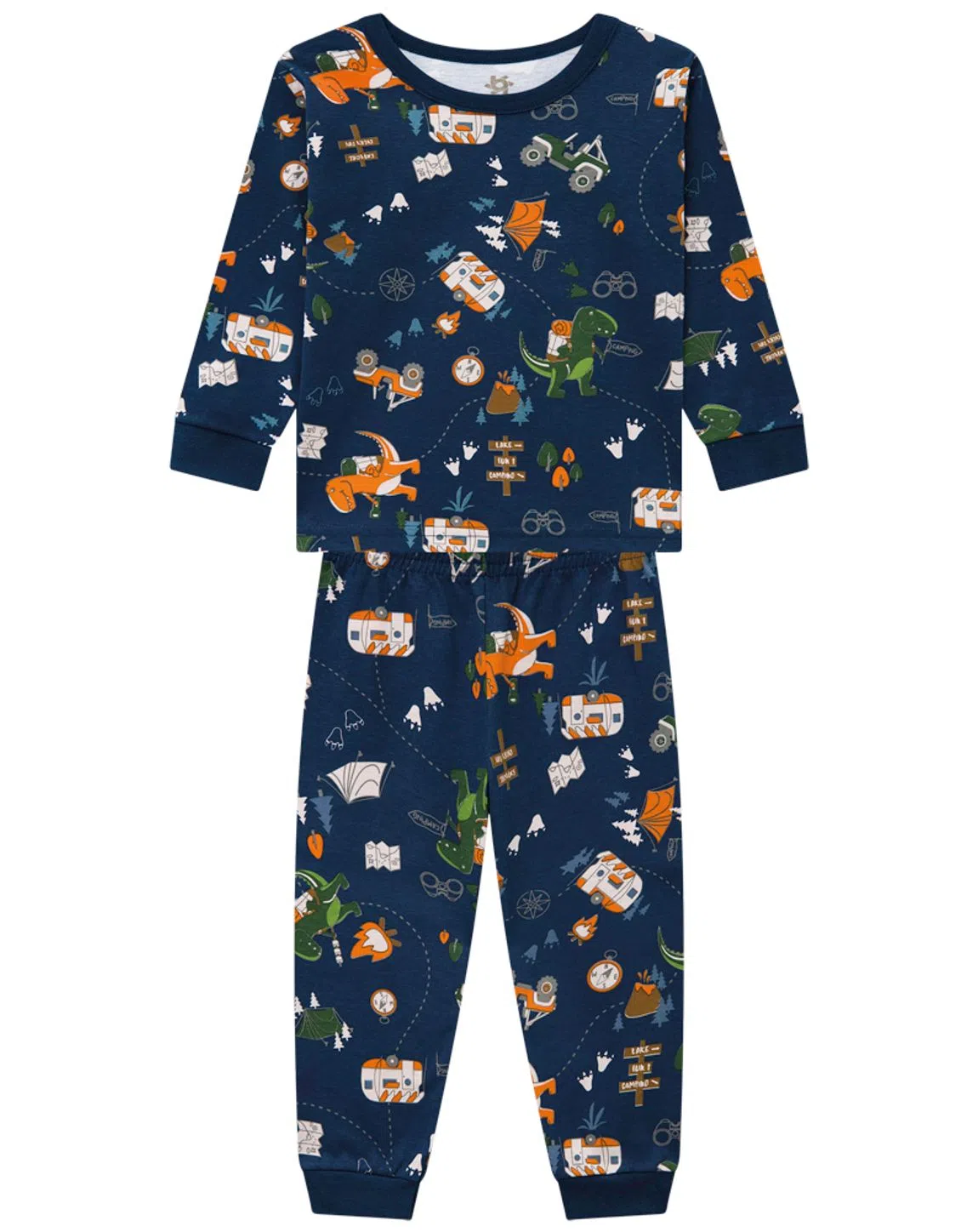 PIJAMA INFANTIL MENINO COM ESTAMPA DE MONSTRINHOS QUE BRILHA NO ESCURO BRANDILI