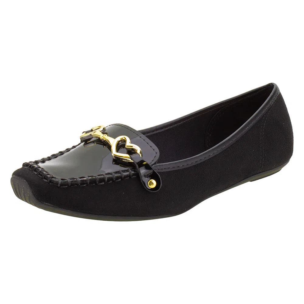 Sapatilha Feminina Moleca - 5252221 PRETO