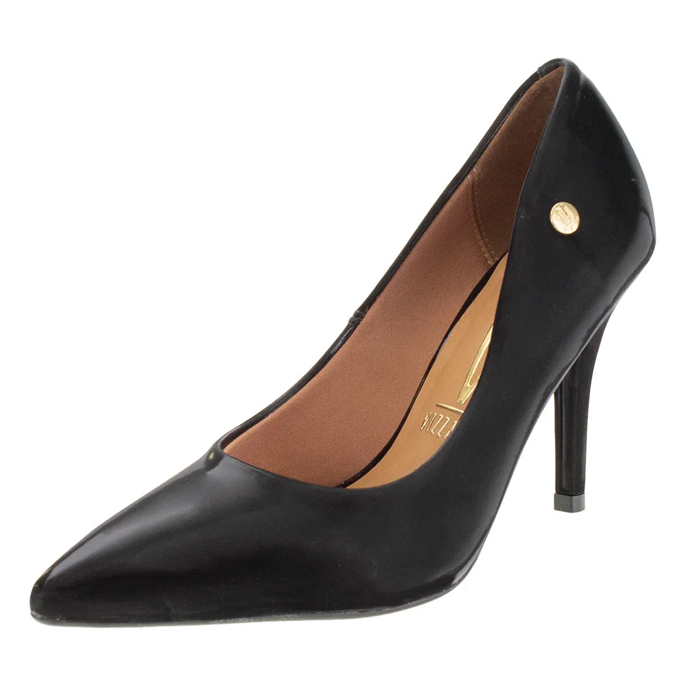 Scarpin Feminino Glossy Salto Alto Vizzano - 11841101 PRETO