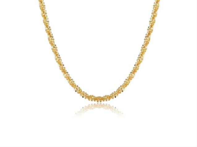 Choker com Corrente de Mini Pérolas Folheado em Ouro 18k